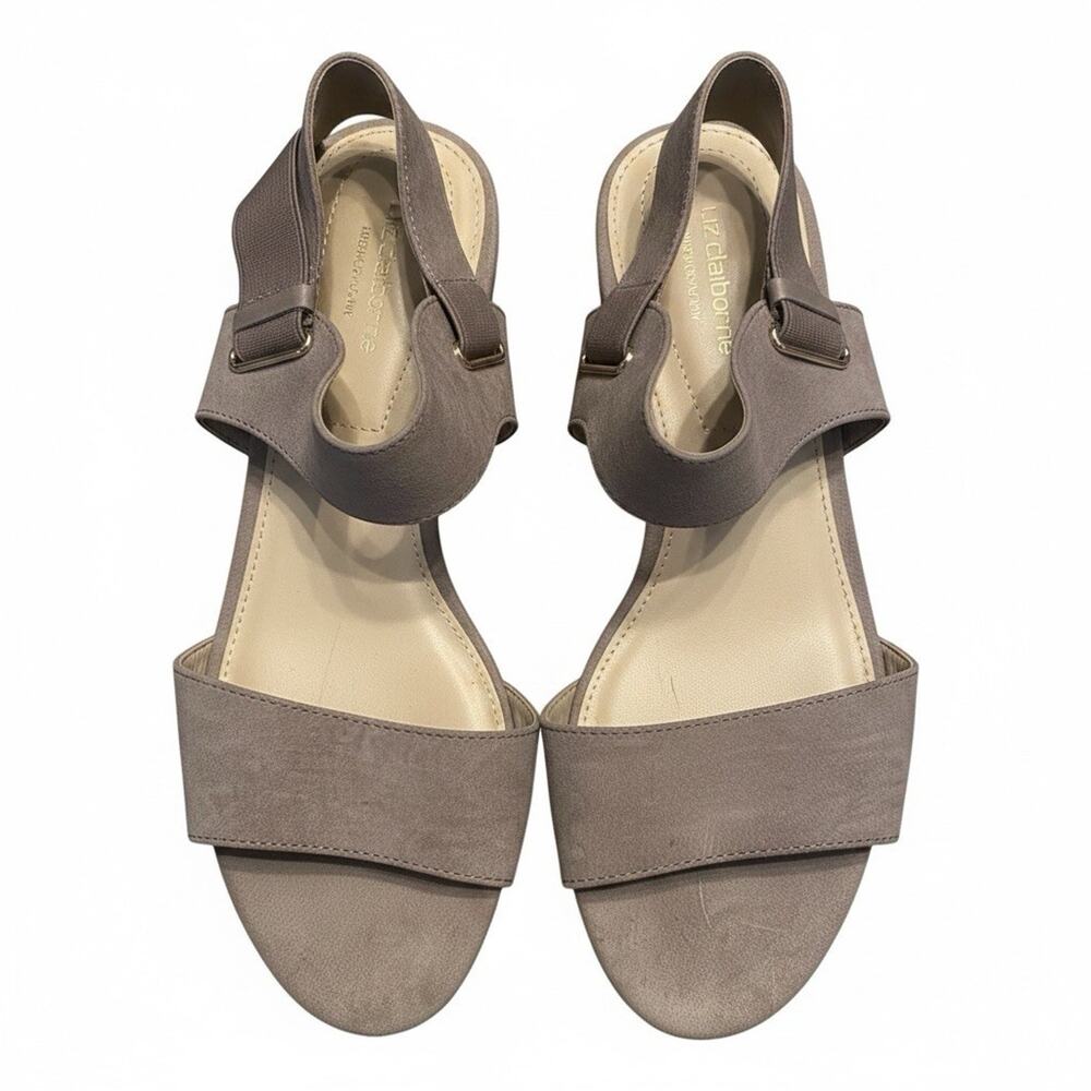 Liz Claiborne Emerson Koala Open Toe Ankle Strap Sandals Taupe Size 9.5 M